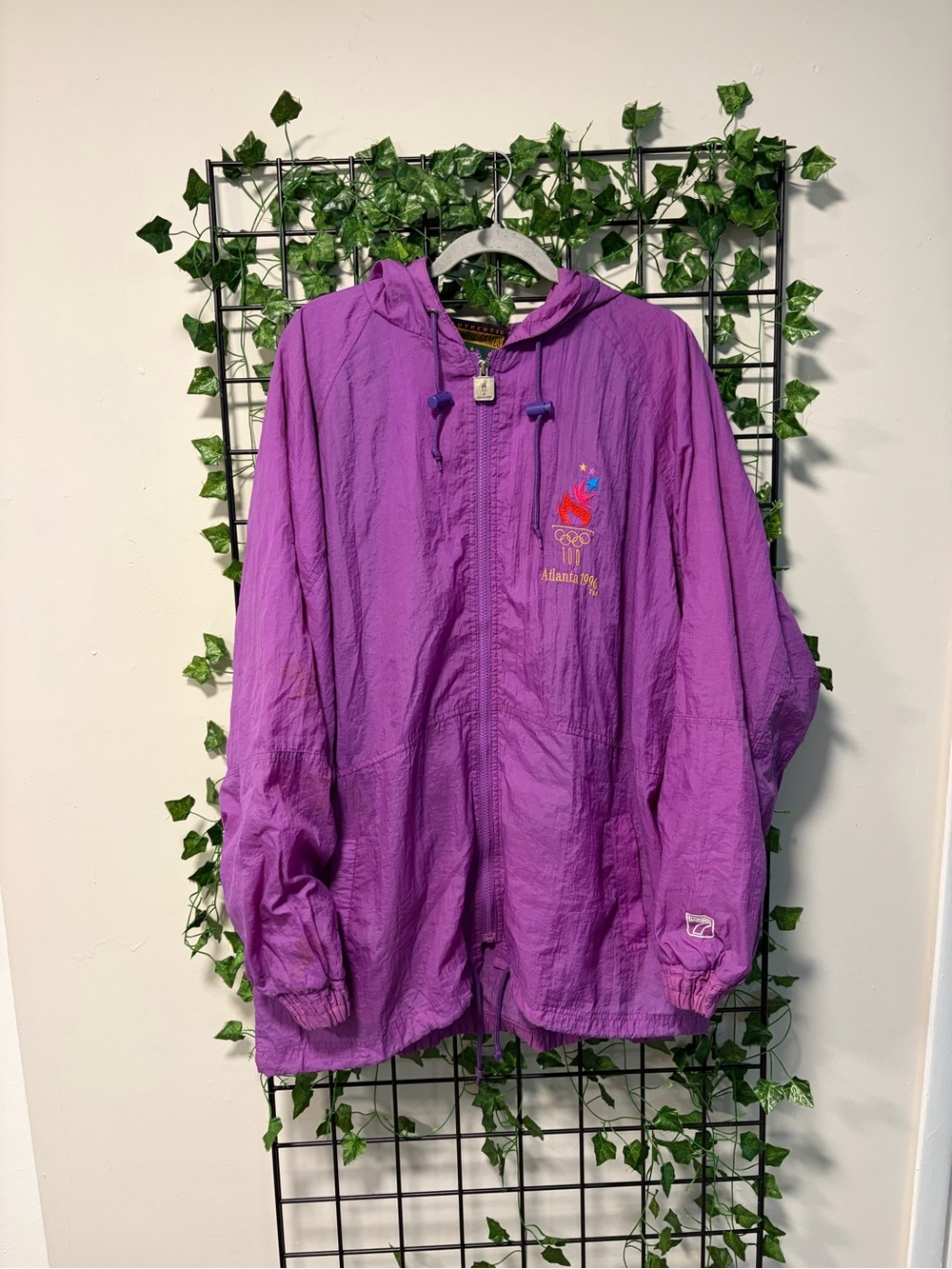 LOGO 7 Purple Hooded Windbreaker Jacket